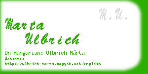 marta ulbrich business card